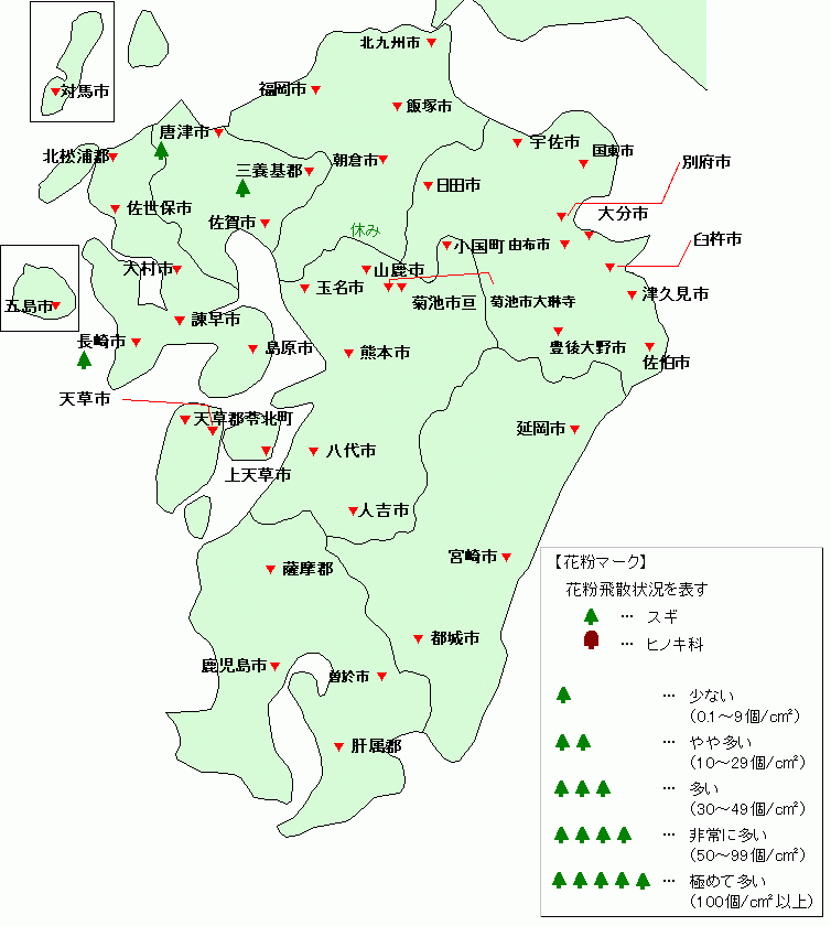 福岡県医師会 九州花粉情報